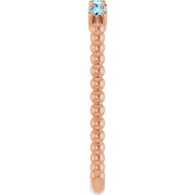 14K Rose Natural Aquamarine Stackable Ring