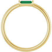 14K Yellow Lab-Grown Emerald Stackable Ring