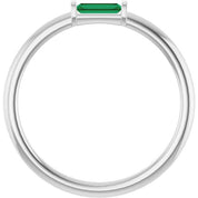 Platinum Lab-Grown Emerald Stackable Ring