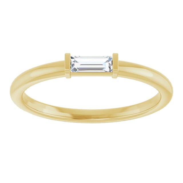 14K Yellow 1/6 CTW  Natural Diamond Stackable Ring