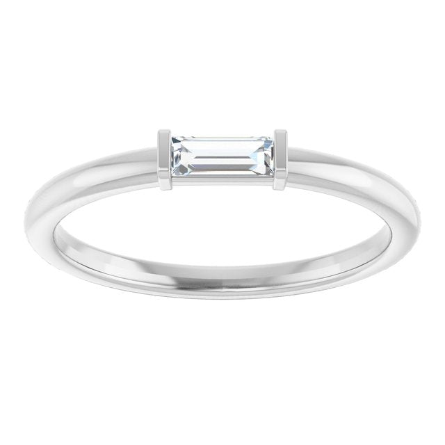 14K White 1/6 CTW  Natural Diamond Stackable Ring