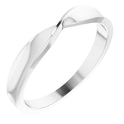 Platinum 3 mm Stackable Twisted Ring