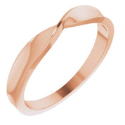 14K Rose 3 mm Stackable Twisted Ring