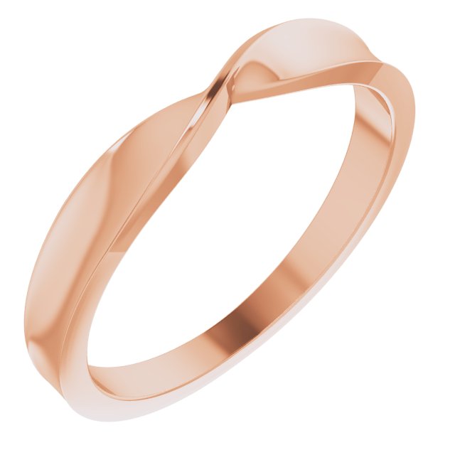 14K Rose 3 mm Stackable Twisted Ring