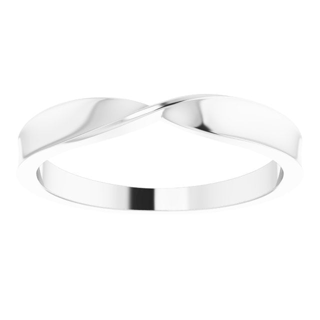 Platinum 3 mm Stackable Twisted Ring