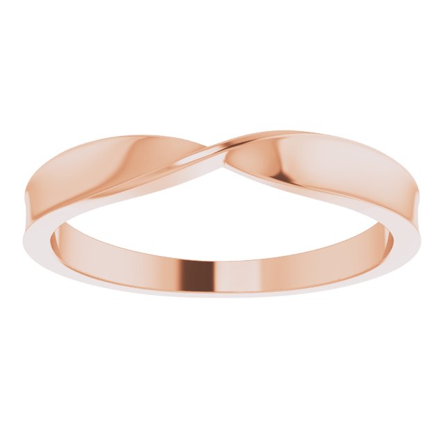 14K Rose 3 mm Stackable Twisted Ring