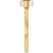 14K Yellow 5 mm Lab-Grown Ruby Ring