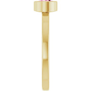 14K Yellow 5 mm Natural Pink Tourmaline Ring