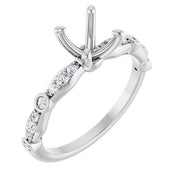 Platinum 6.5 mm Round 1/5 CTW Natural Diamond Semi-Set Engagement Ring