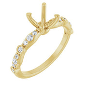 18K Yellow 6.5 mm Round 1/5 CTW Natural Diamond Semi-Set Engagement Ring