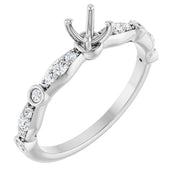 14K White 4.1 mm Round 1/4 CTW Natural Diamond Semi-Set Engagement Ring