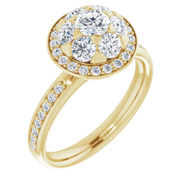 18K Yellow 1 1/8 CTW Natural Diamond Engagement Ring