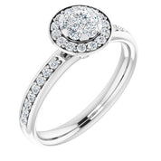 14K White 1/2 CTW Natural Diamond Engagement Ring
