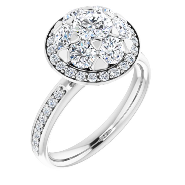 Platinum 1 1/2 CTW Natural Diamond Engagement Ring