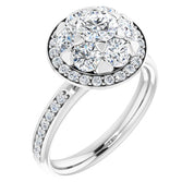 18K White 1 1/2 CTW Natural Diamond Engagement Ring