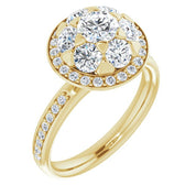 18K Yellow 1 1/2 CTW Natural Diamond Engagement Ring