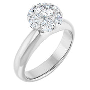 14K White Round Natural Diamond Natural Diamond