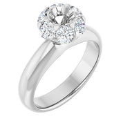 Continuum Sterling Silver 4.5 mm Round 3/4 CTW Natural Diamond Semi-Set Engagement Ring