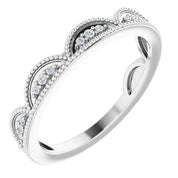 14K White 1/8 CTW Natural Diamond Stackable Ring