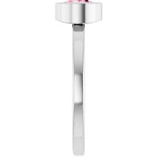 14K White 6 mm Natural Pink Tourmaline Ring