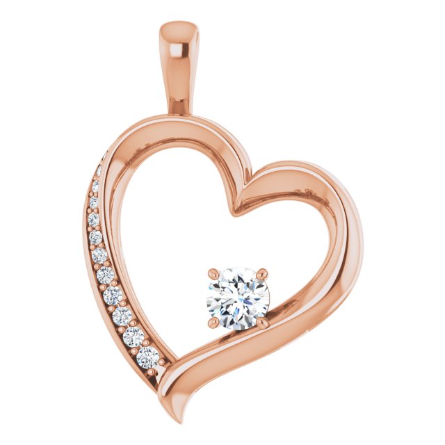 14K Rose Gold 1/3 CTW Natural Diamond Heart Pendant