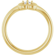 14K Yellow .06 CT Natural Diamond Youth Flower Ring