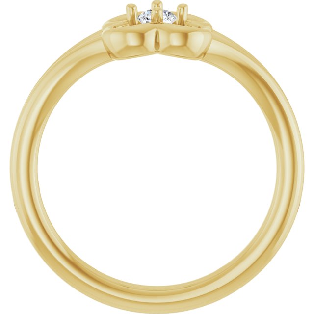 14K Yellow .06 CT Natural Diamond Youth Flower Ring