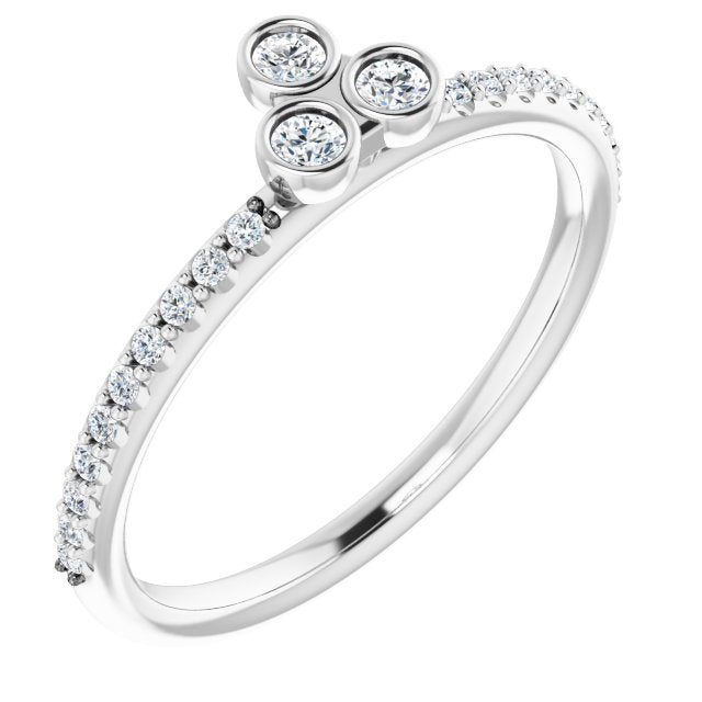 Platinum 1/5 CTW Natural Diamond Stackable Ring