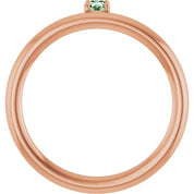 14K Rose Lab-Grown Alexandrite Stackable Ring