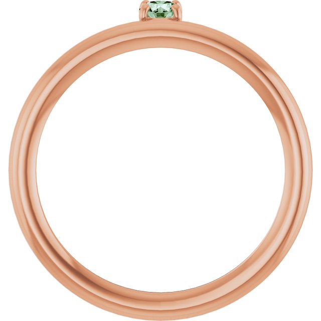 14K Rose Lab-Grown Alexandrite Stackable Ring