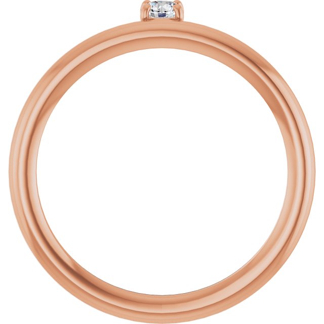 14K Rose Natural White Sapphire Stackable Ring