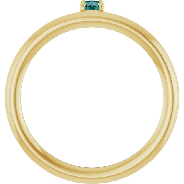 14K Yellow Lab-Grown Alexandrite Stackable Ring