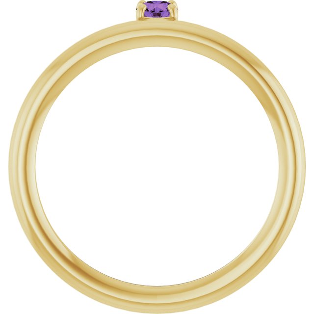14K Yellow Natural Amethyst Stackable Ring