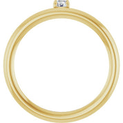 14K Yellow Natural White Sapphire Stackable Ring