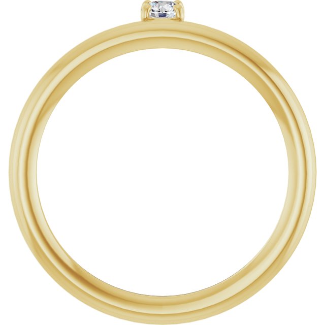 14K Yellow Natural White Sapphire Stackable Ring