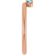 14K Rose Natural Aquamarine Stackable Ring