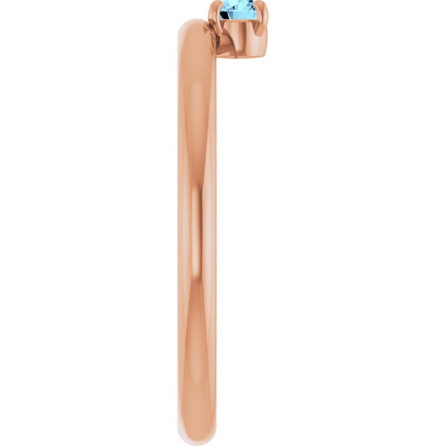 14K Rose Natural Aquamarine Stackable Ring