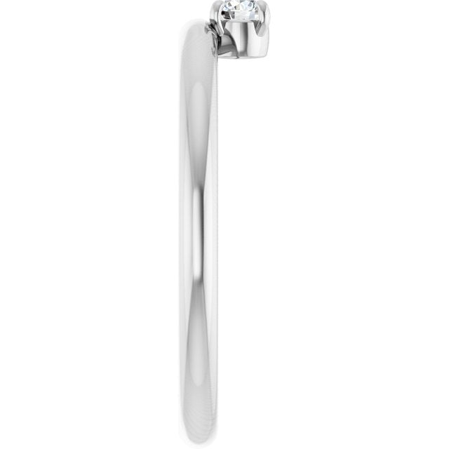 14K White Natural White Sapphire Stackable Ring