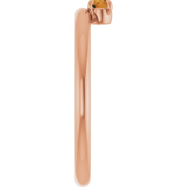 14K Rose Natural Citrine Stackable Ring