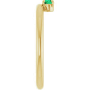 14K Yellow Natural Emerald Stackable Ring