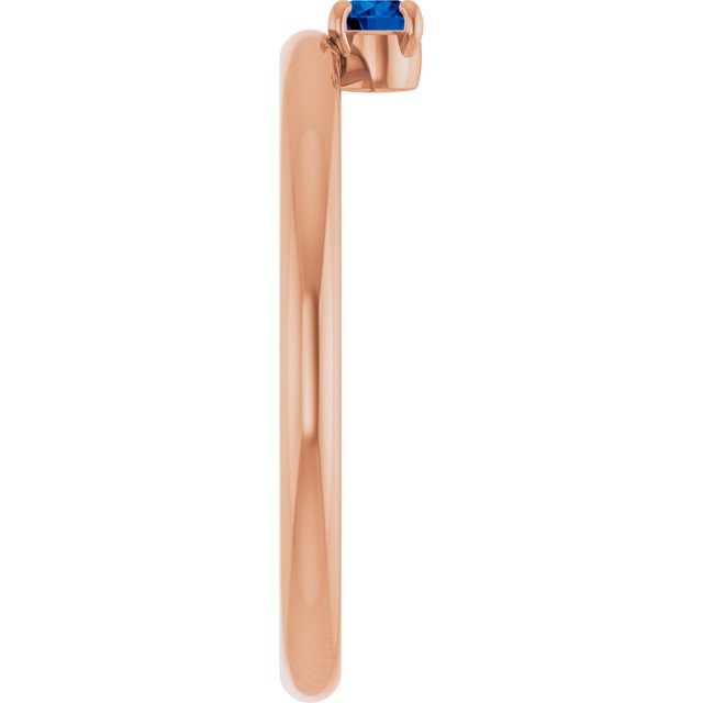 14K Rose Lab-Grown Blue Sapphire Stackable Ring