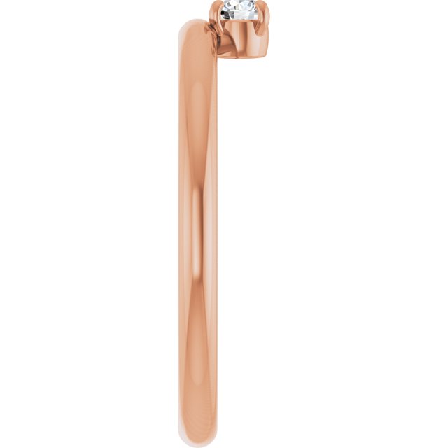 14K Rose Natural White Sapphire Stackable Ring