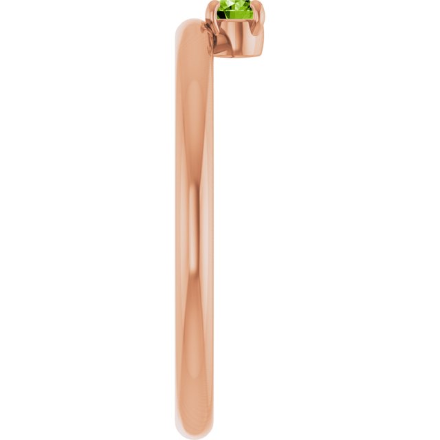 14K Rose Natural Peridot Stackable Ring