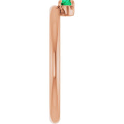 14K Rose Lab-Grown Emerald Stackable Ring