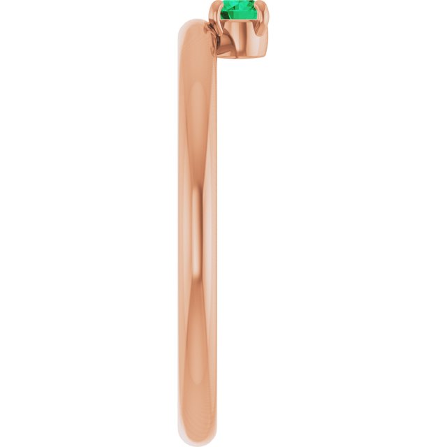 14K Rose Lab-Grown Emerald Stackable Ring