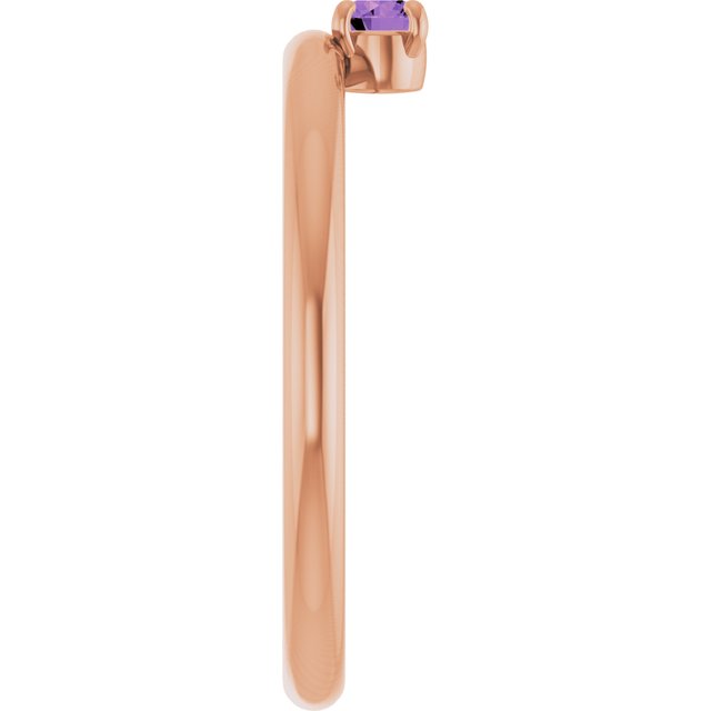 14K Rose Natural Amethyst Stackable Ring