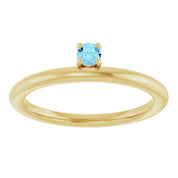 14K Yellow Natural Aquamarine Stackable Ring