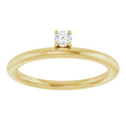 14K Yellow Natural White Sapphire Stackable Ring