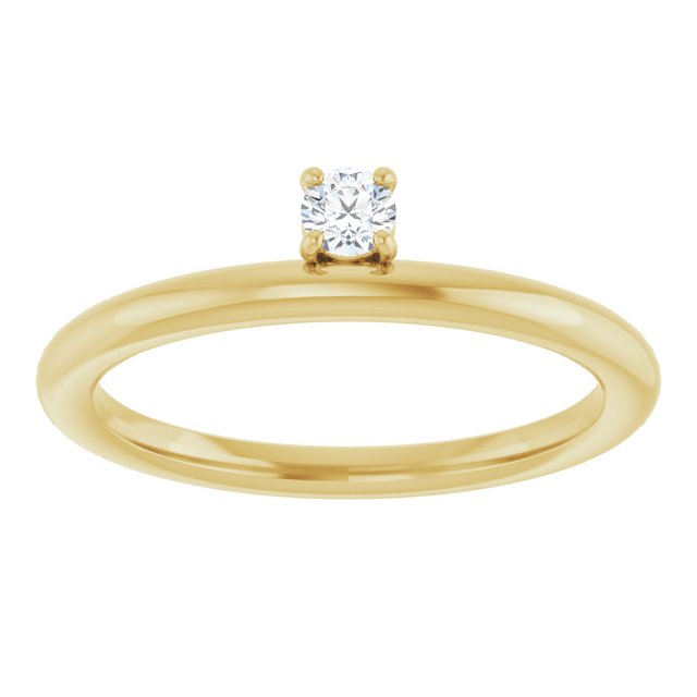 14K Yellow Natural White Sapphire Stackable Ring