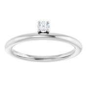 14K White Natural White Sapphire Stackable Ring